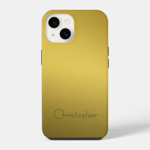 Titanium Gold Edelstahl Druck 15 iPhone 14 Hülle
