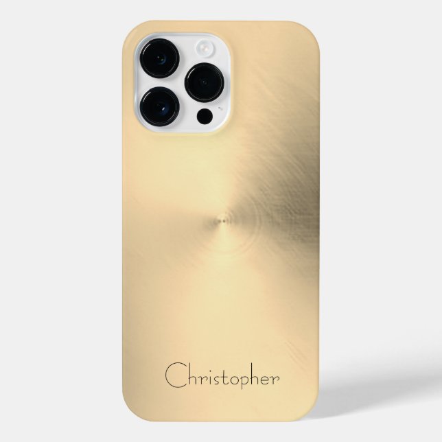 Titanium Gold Edelstahl-Druck iPhone 14 Pro Max Hülle (Rückseite)