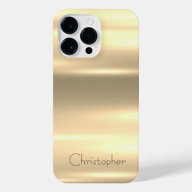 Titanium Gold Edelstahl-Druck iPhone 14 Pro Max Hülle (Rückseite)