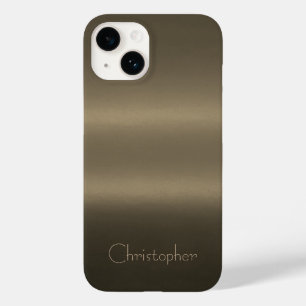 Titanium Gold Stainless Steel Print iPhone 15 Case-Mate iPhone 14 Hülle