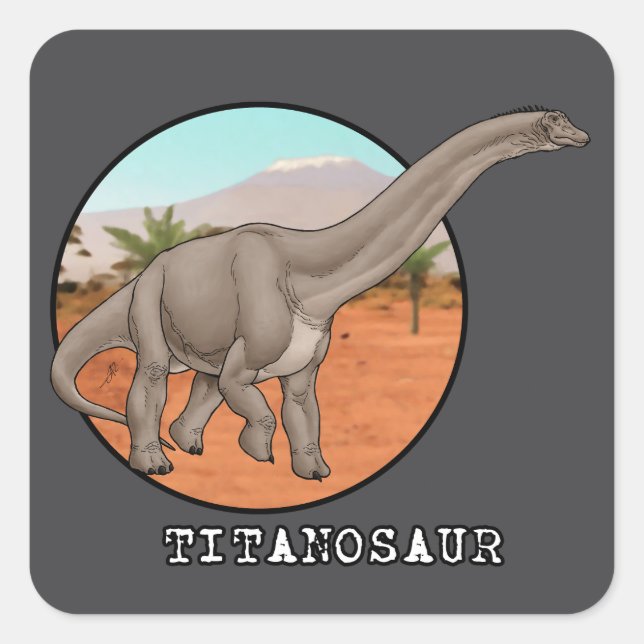 Titanosaur Quadratischer Aufkleber (Vorderseite)