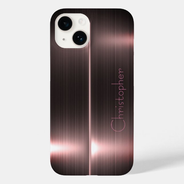 Titanpoliertes Bronze-Radial-Metallic-iPhone 15 Case-Mate iPhone 14 Hülle (Rückseite)