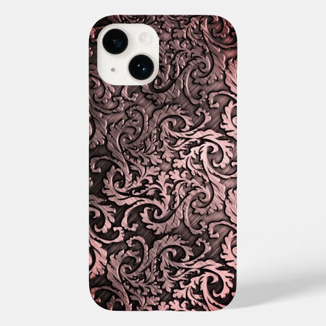 Titanpoliertes Bronze-Radial-Metallic-iPhone 15 Case-Mate iPhone 14 Hülle (Rückseite)