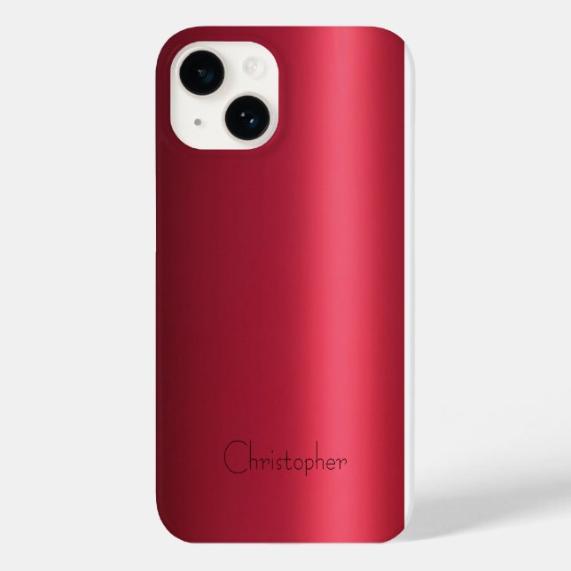 Titanrot Edelstahl Metallic Case-Mate iPhone 14 Hülle (Rückseite)