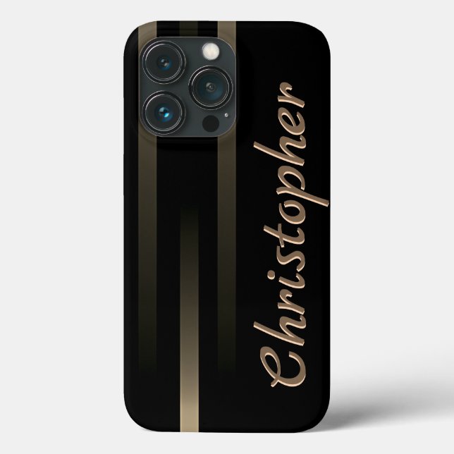 Titanschwarz und Gold Edelstahl-Druck Case-Mate iPhone Hülle (Rückseite)