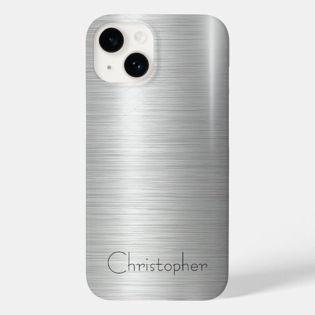 Titansilber aus rostfreiem Stahl Case-Mate iPhone 14 Hülle (Rückseite)