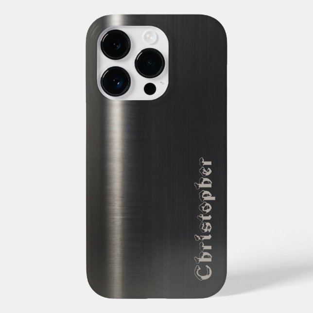 Titansilber, rostfreier Edelstahl Case-Mate iPhone 14 Pro Hülle (Rückseite)