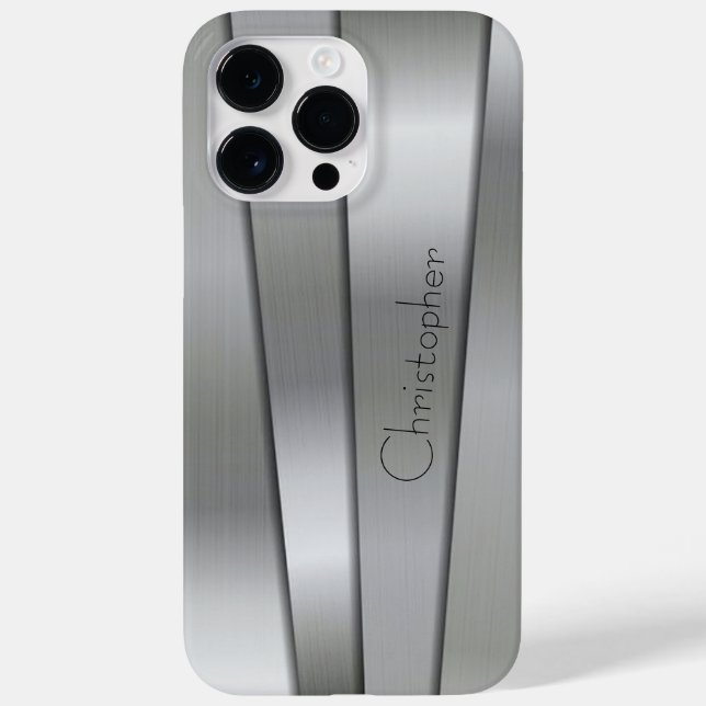 Titansilber, rostfreier Stahl Case-Mate iPhone 14 Pro Max Hülle (Rückseite)