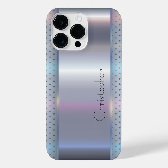 Titansilber, rostfreier Stahl iPhone 14 Pro Max Hülle (Rückseite)