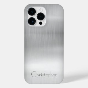 Titansilber, rostfreier Stahl iPhone 14 Pro Max Hülle