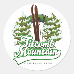 Titcomb Mountain Farmington Maine Ski Runder Aufkleber
