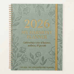 Titel: 2026 My Harmony Tagesplaner Sage Floral Planer