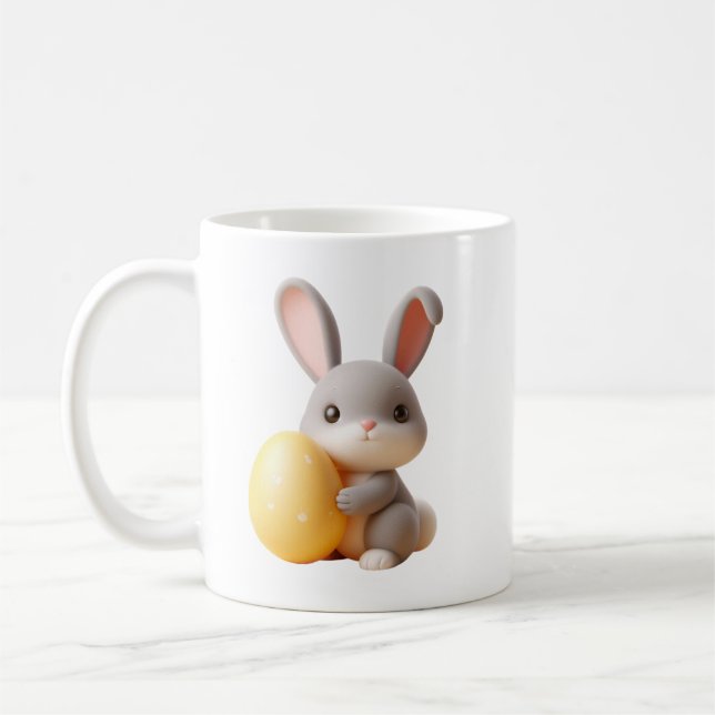 Titel: 3D Ostersonne mit einem lebendigen Ei Kaffeetasse (Links)