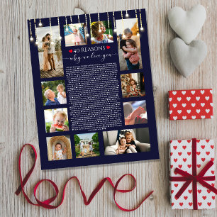 Titel: 40 Gründe, warum ich Liebe Sie Chalkboard-L Poster