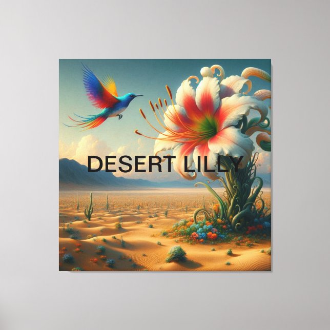 Titel: 🎨 Atemberaubende Wüstenlilly mit einem Vog Leinwanddruck (Vorderseite)