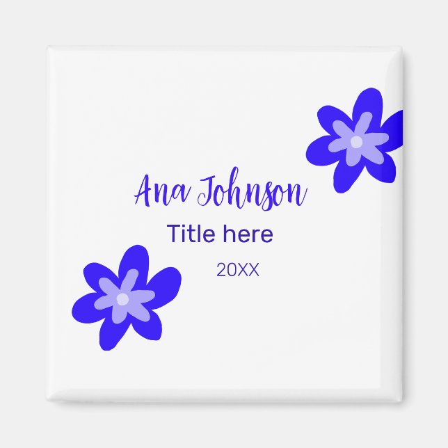 Titel des Doodle-Namens "Blaue Blume" Jahr 20XX Magnet (Vorne)