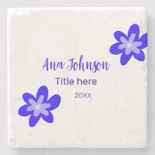 Titel des Doodle-Namens "Blaue Blume" Jahr 20XX Steinuntersetzer