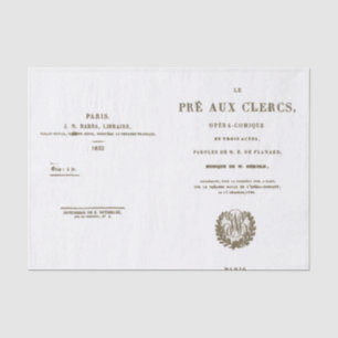 Titel des französischen Opernprogramms Seidenpapier