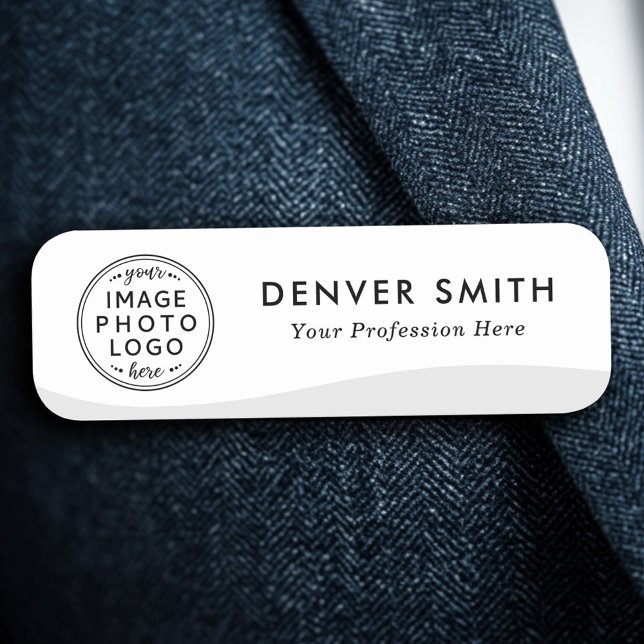 Titel des Logos hellgrau-weiß, modern Namensschild (Logo name title light gray wave white modern name tag)