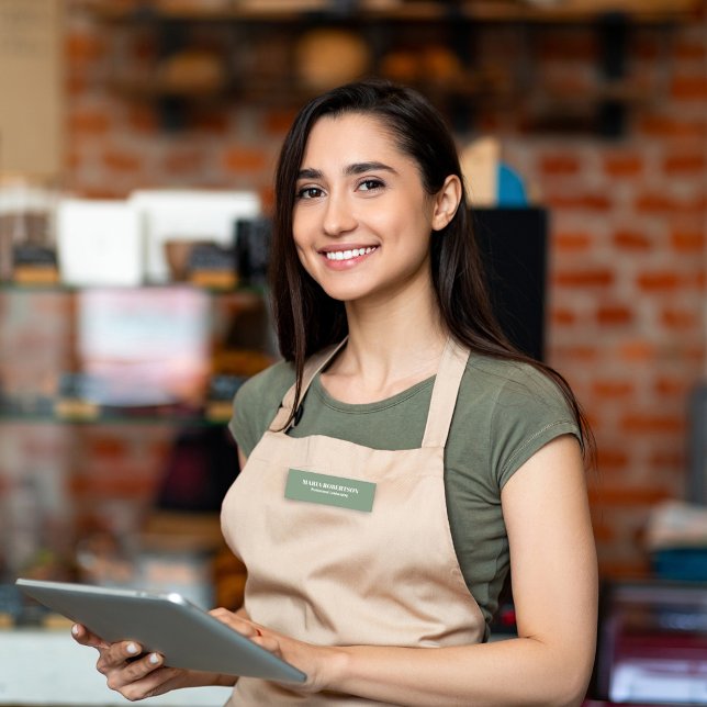Titel des Mitarbeiters Namensschild (Botanical green business name tag. )