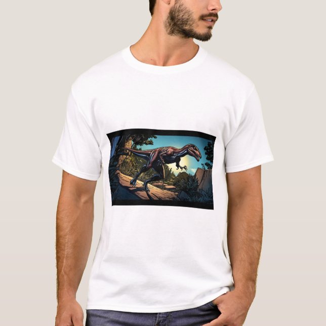 Titel: Dinosaurier-Spaziergang durch den Dschungel T-Shirt (Vorderseite)
