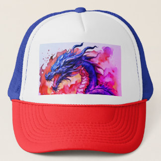 Titel: "Fireborn Dragon Wappen Print Cap" Truckerkappe