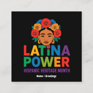 Titel: Frauen Latina Power Blume Hispanic Monat Quadratische Visitenkarte