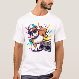 Titel: Funky Cartoon-Hund Grafik-T-Shirt T-Shirt