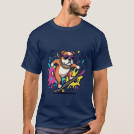 Titel: Funky Cartoon-Hund Grafik-T-Shirt T-Shirt