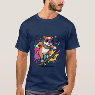 Titel: Funky Cartoon-Hund Grafik-T-Shirt T-Shirt