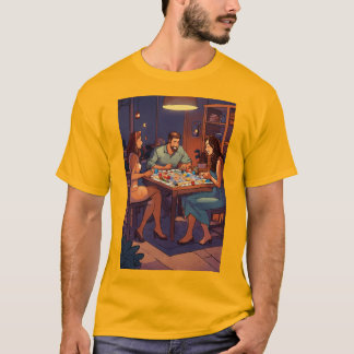 Titel: "Game Night Galore: Pop Art T - Shirt Desig