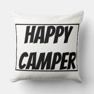 Titel: Glücklicher Camper Lustiger Camping Outdoor Kissen