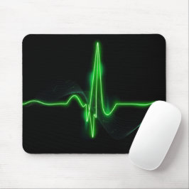 Titel: Glühender, grüner Puls Abstrakt Mousepad