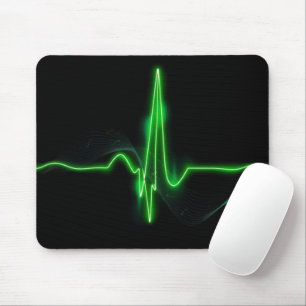 Titel: Glühender, grüner Puls Abstrakt Mousepad