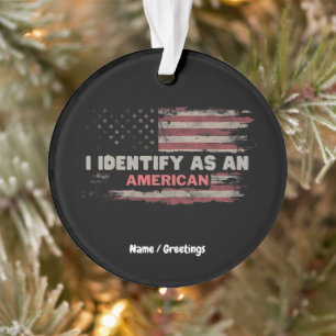 Titel: Ich identifiziere mich als amerikanisches F Ornament