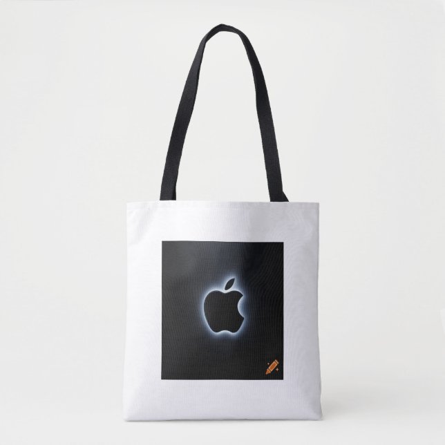 Titel: "Illuminierte Eleganz: Glühender schwarzer  Tasche (Vorderseite)
