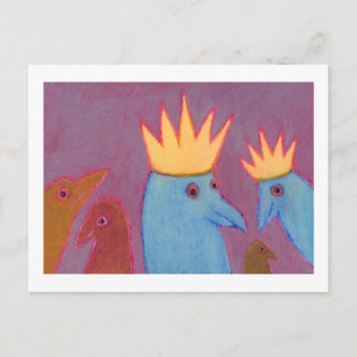 Titel: Lass uns Kronen tragen - FUN BIRD ART Postkarte