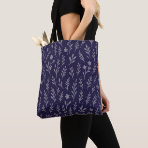 Titel: Lila botanisches Web Nahtloses Muster Tasche