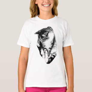 Titel: Looking Down Tabby Cat Monochrome T-Shirt