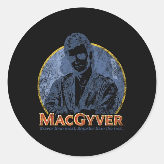 Titel Macgyver Runder Aufkleber (Vorderseite)