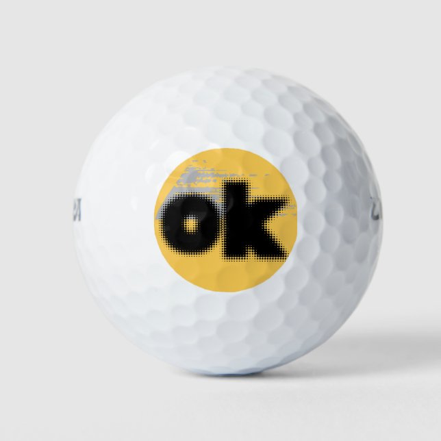 Titel: "OK Vibes - Simple & Bold" Golfball (Vorderseite)