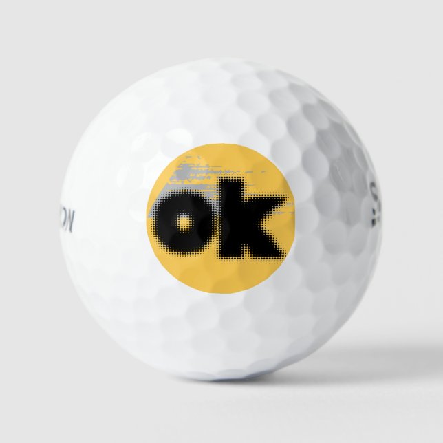Titel: "OK Vibes - Simple & Bold" Golfball (Vorderseite)