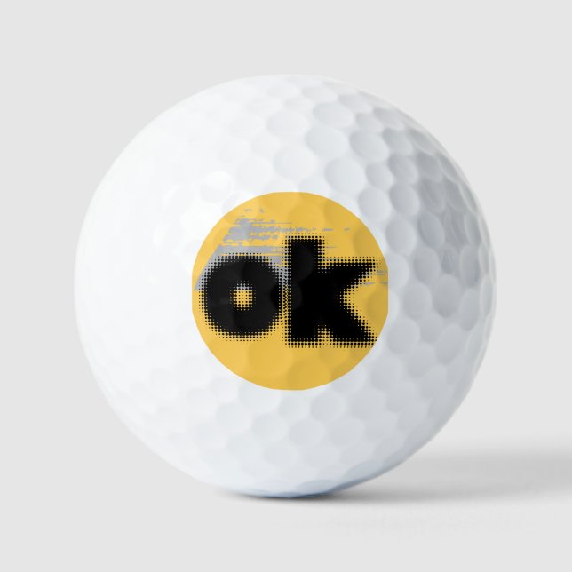Titel: "OK Vibes - Simple & Bold" Golfball (Vorderseite)