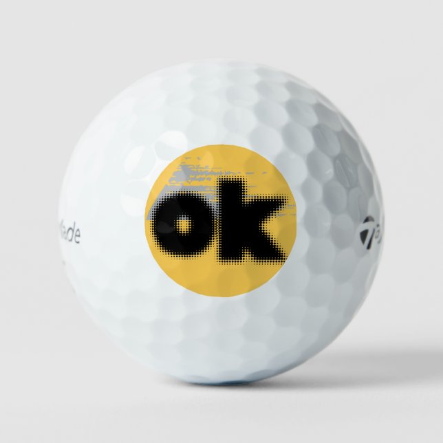 Titel: "OK Vibes - Simple & Bold" Golfball (Vorderseite)