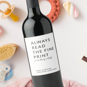 Titel: Personalisiert Editable Baby Announcement Weinetikett