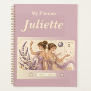 Titel: Personalisierter Gemini-Zodiac-Planer Planer