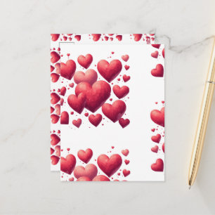 Titel: Purpurrote Herzen und rote Romanze Postkarte