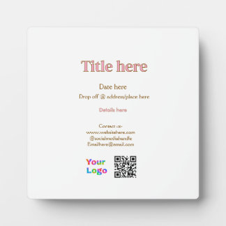 Titel QR-Kontakt-Logo hier Ort Datum Geschäft Fotoplatte