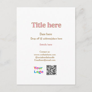 Titel QR-Kontakt-Logo hier Ort Datum Geschäft Postkarte