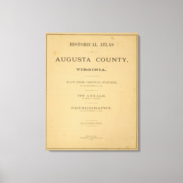 Titel Seite Augusta Landkreis, Virginia Leinwanddruck (Vorderseite)